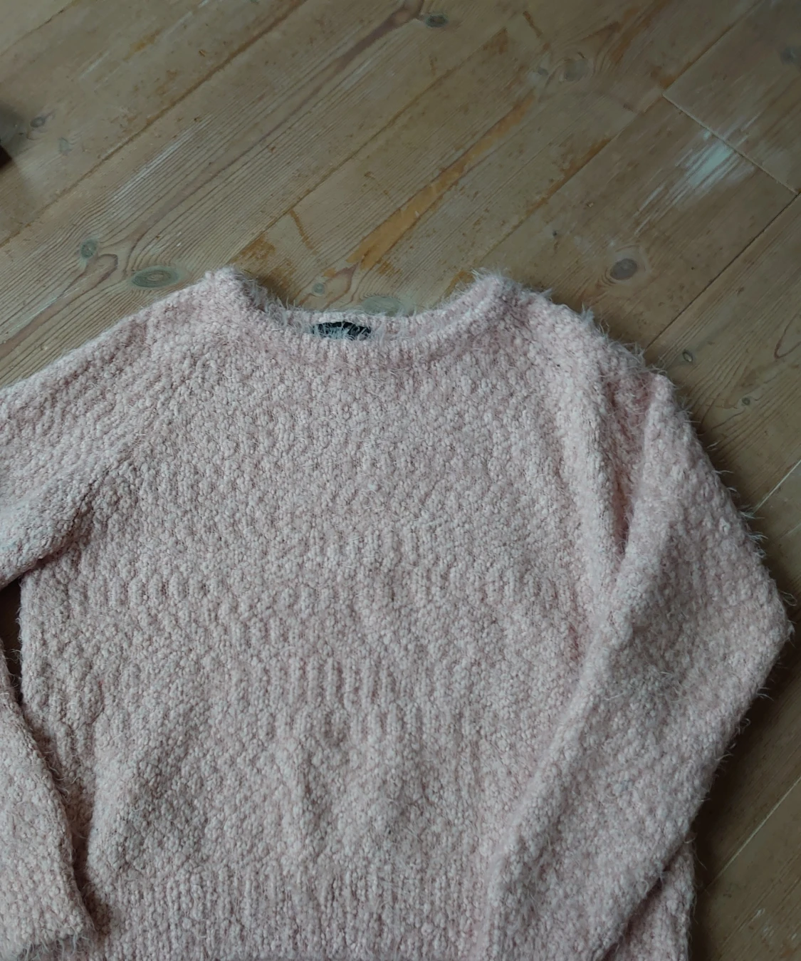 Fluffig rosa långärmad - 90