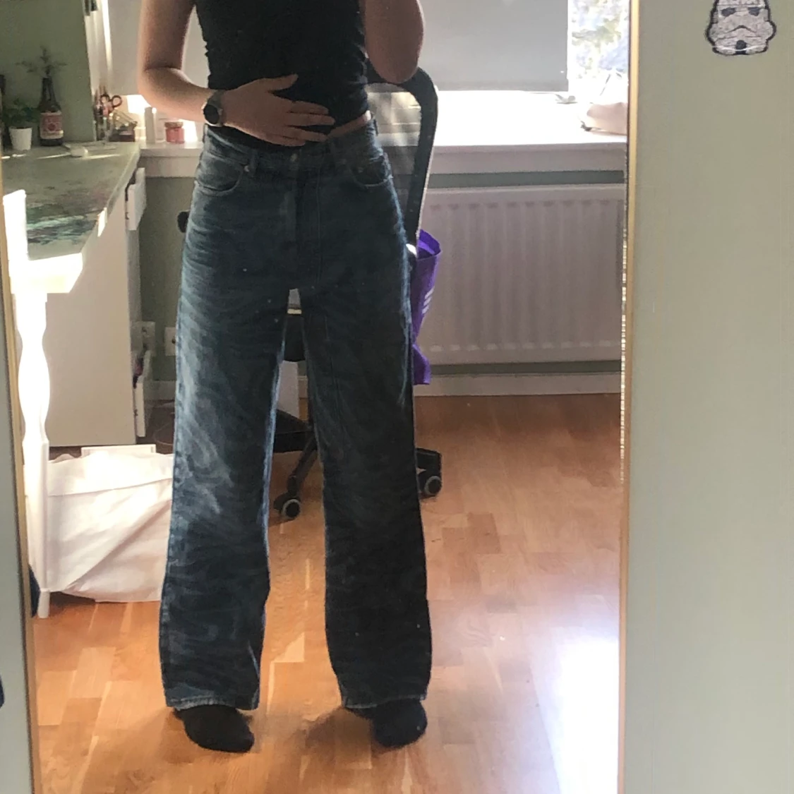 Gina tricot swirl blå jeans