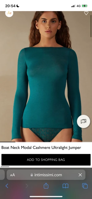 Intimissimi tröja - Säljer denna populära intimissimi tröjan i färgen evergreen, storlek M men sitter som en S, använd ett par gånger❤️