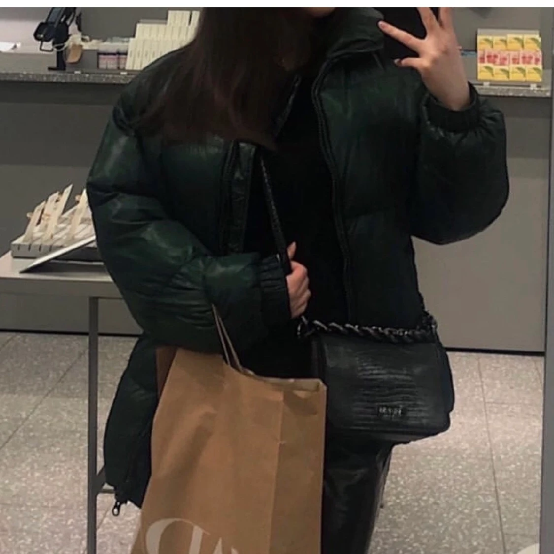 Oversize pufferjacka i storköken xs  - 91