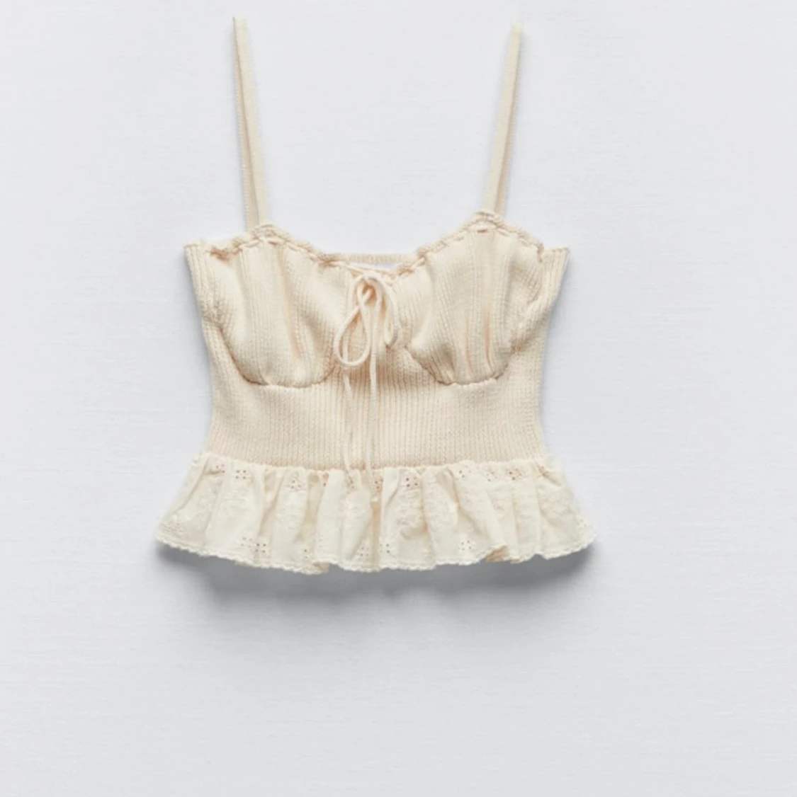 Stickad korsett topp i bomull