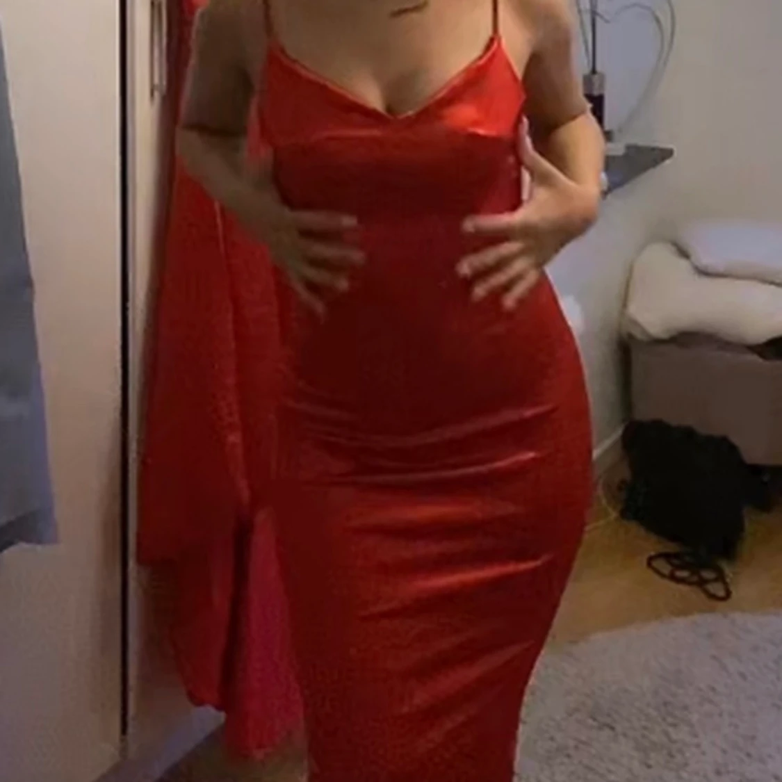 Röd bal/bröllopsklänning - 90