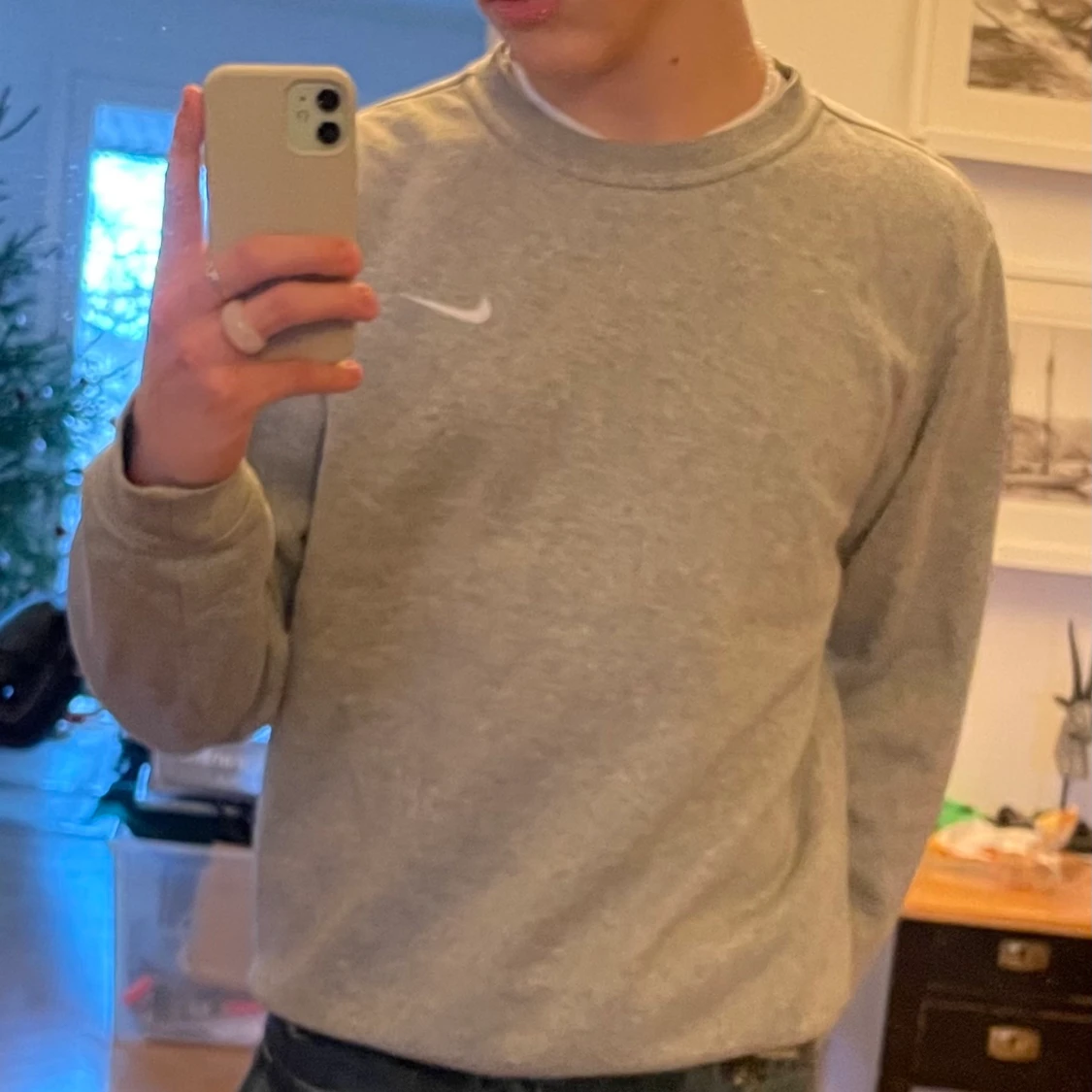 Grå Nike sweatshirt - 90