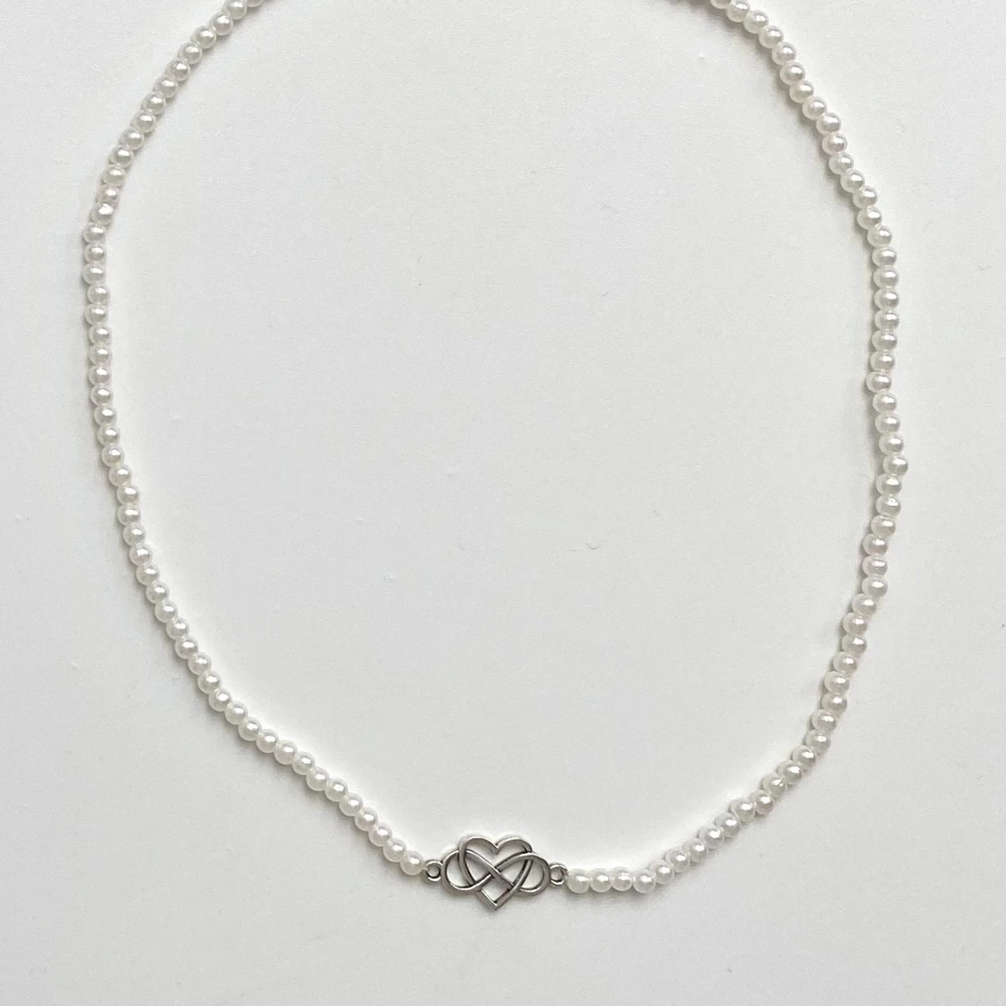 Pärlhalsband hjärta - 90