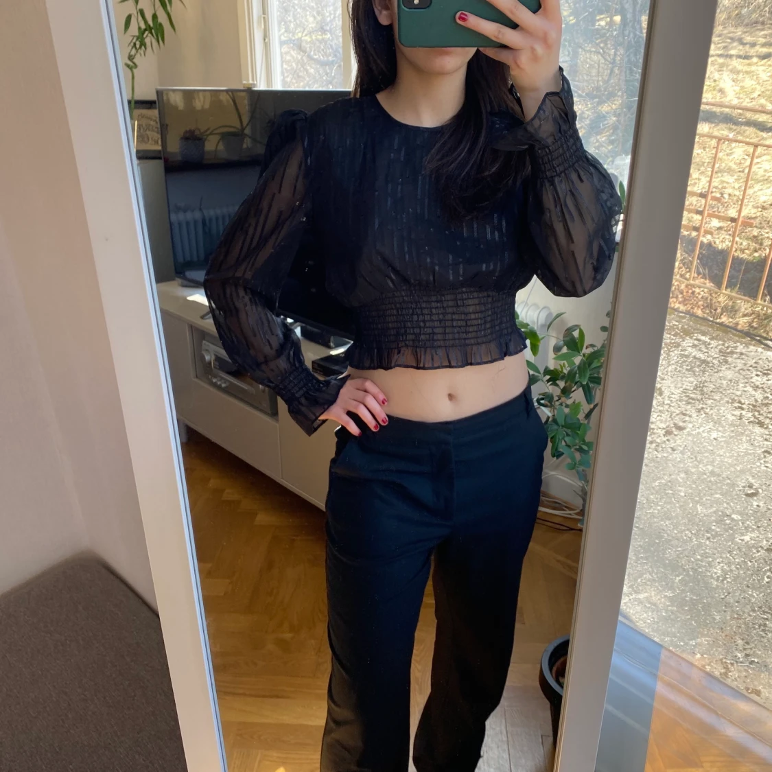 Genomskinlig fest topp  - 91