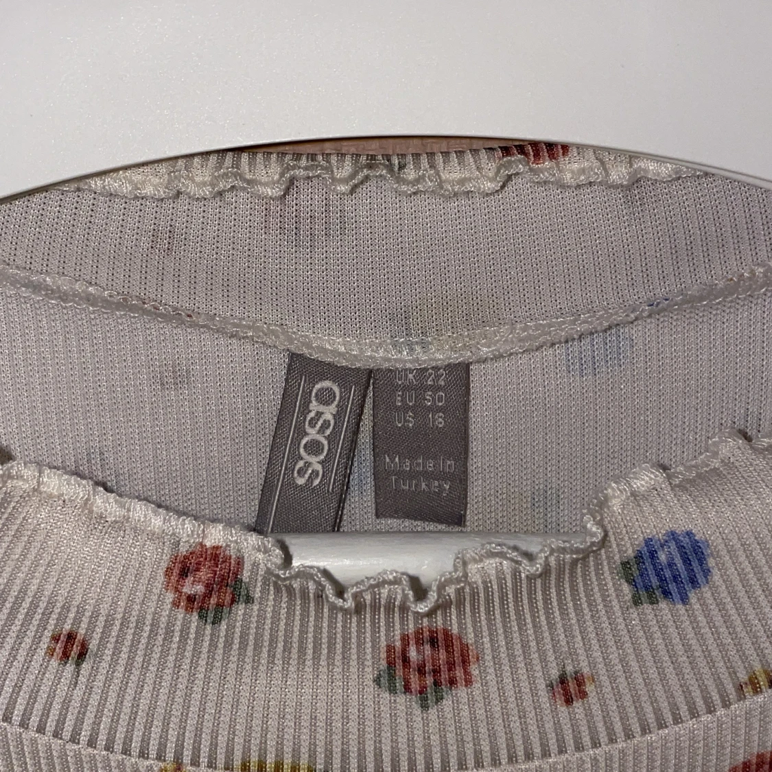 blommig tröja med utsvängda ärmar - 91