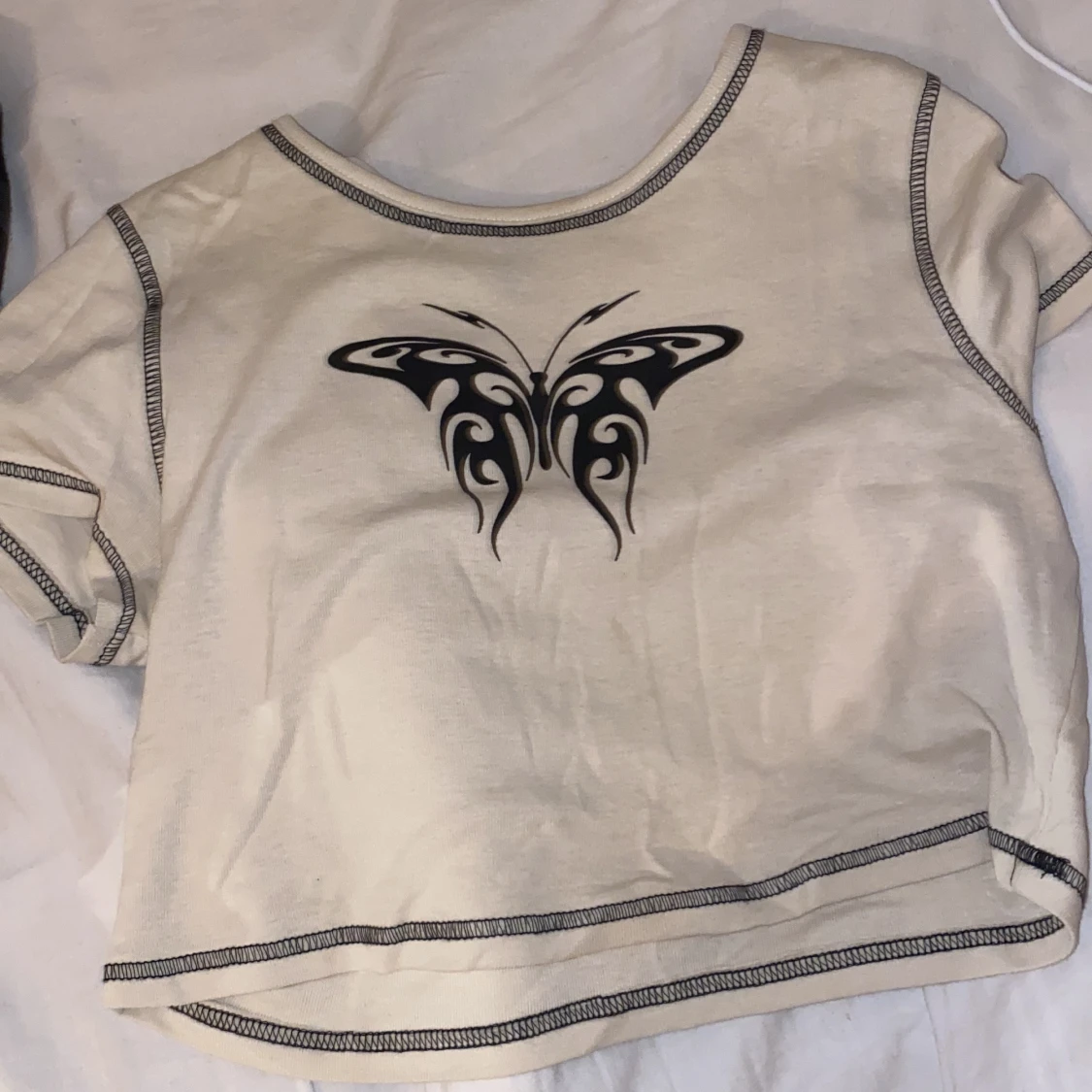 Begie topp med tryck   - 90