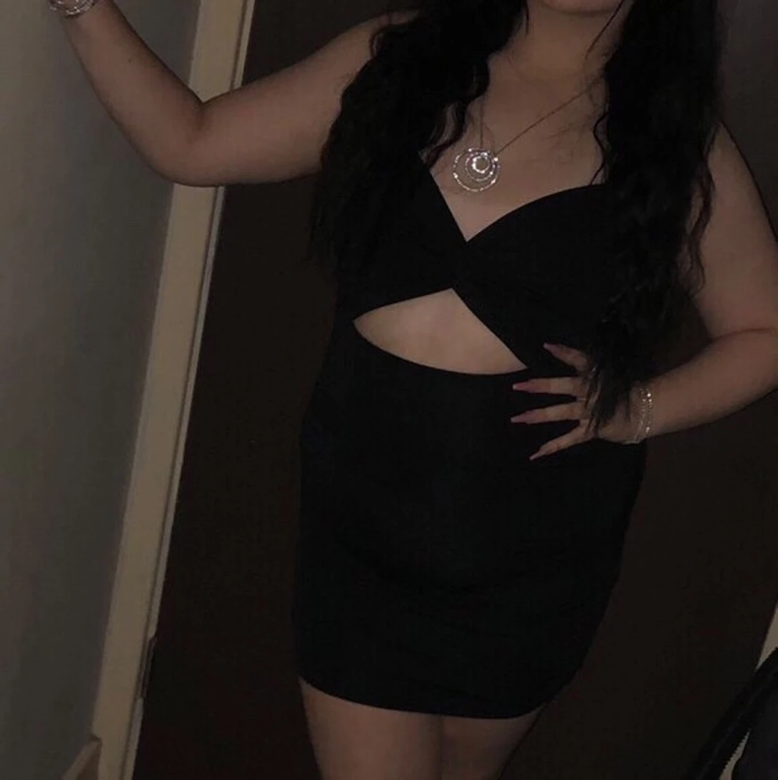 Boohoo black bodycon dress 