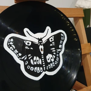 Harry Styles Vinylskiva  - Vinylskiva med Harry Styles fjäril/ mal tatuering (målad av mig) 🦋 Obs! Möts endast upp, fraktar ej! Skriv gärna om du är intresserad av ett annat motiv, jag gör gärna specialbeställningar! 💞 Säljer andra HS grejer så kolla gärna in min profil! 
