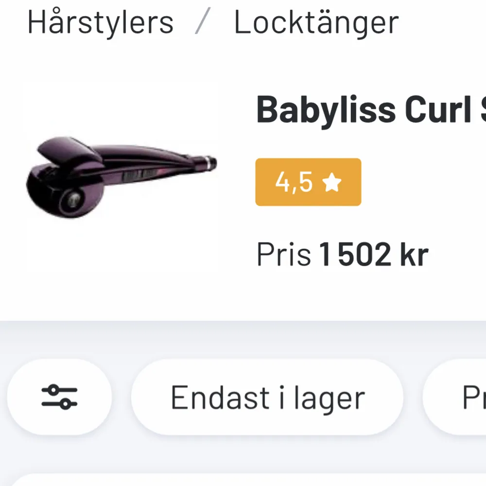 Säljer nu min Babyliss curl secret då jag aldrig använder den, fick som present av min svägerska men  använt den ett par 2-4 gånger. Lockarna blir så fina och det går snabbt att göra. . Övrigt.