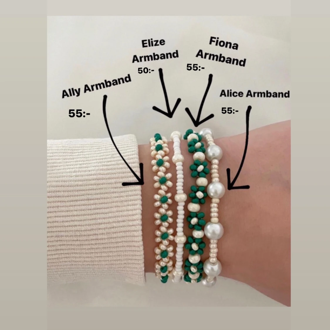 Ally, Elize, Fiona & Alice Armband - 90