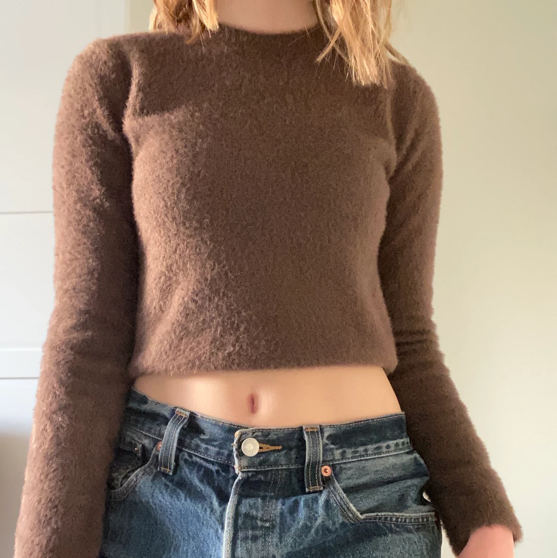 Långärmad brun topp 