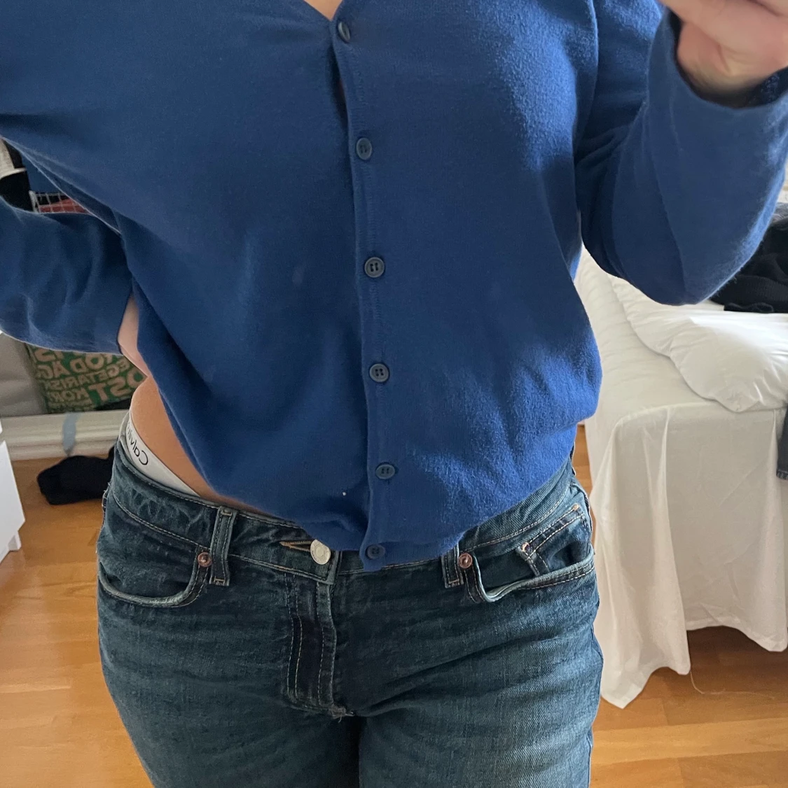 Blå kofta med knappar - 91