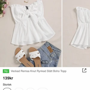 Superfin vit topp - En fin vit, vårig och somrig topp från Shein. Säljer den då den inte passade på mig. Det finns även ”gummiband” över bysten så den inte åker ner vilket är ett stort plus enligt mig! Snöret knyter man själv hur man vill ha det. 