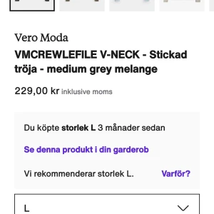 Grå stickad tröja - Fin tröja från Vero Moda, köpt på Zalando. Alla lappar sitter kvar då jag endast har provat den. Den var inte lin stil oxh det är därför jag vill sälja den!