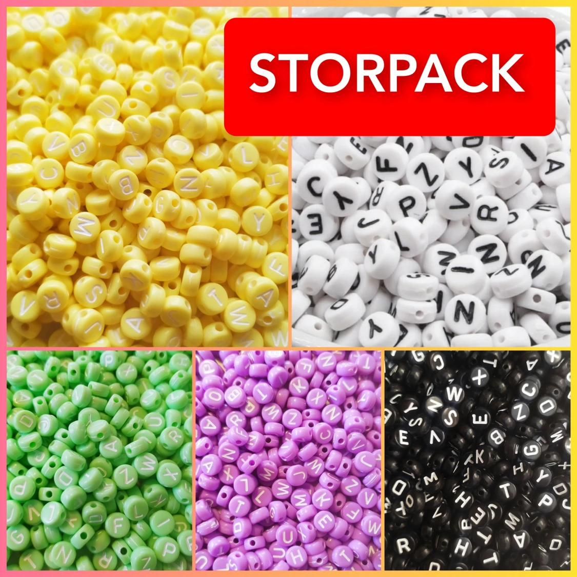 250 PACK Bokstavspärlor+ Armbandstråd