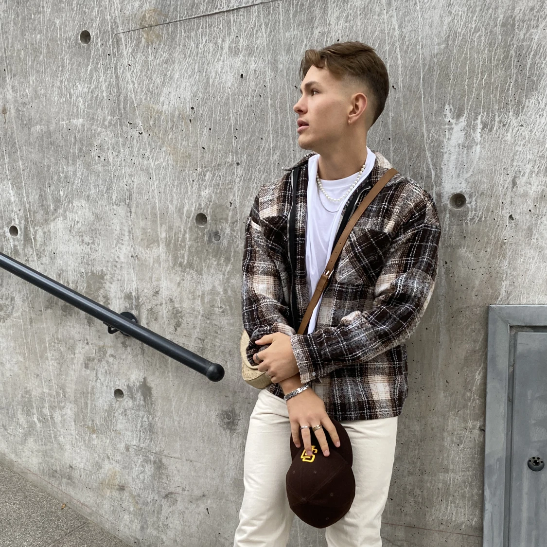 Brun flannel jacka - 90