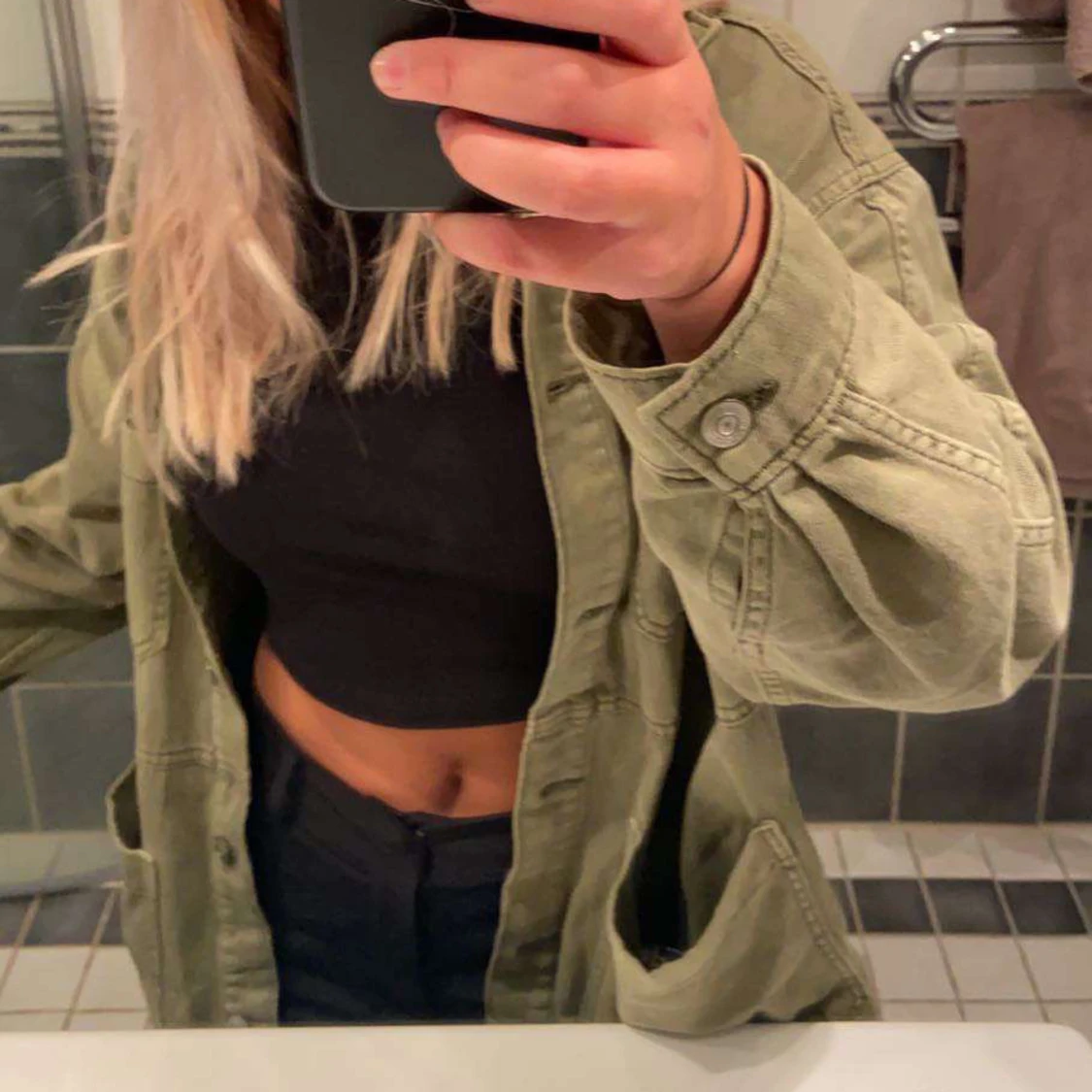 Grön jeansjacka  - 90