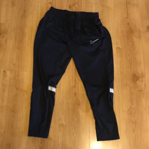 Nike Träningsbyxor - Nästan helt oanvända träningsbyxor från Nike . Zipp fickor så passar utmärkt om man ska träna när man har något i fickorna   Funkar lika bra för kvinnor som för män   Storlek L men är liten i storleken så skulle säga att den passar M bättre 