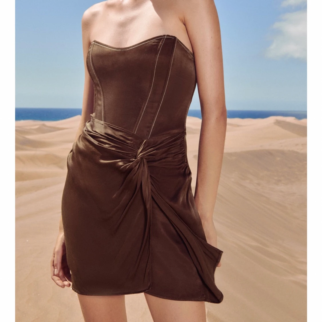 Brun zara klänning - 91