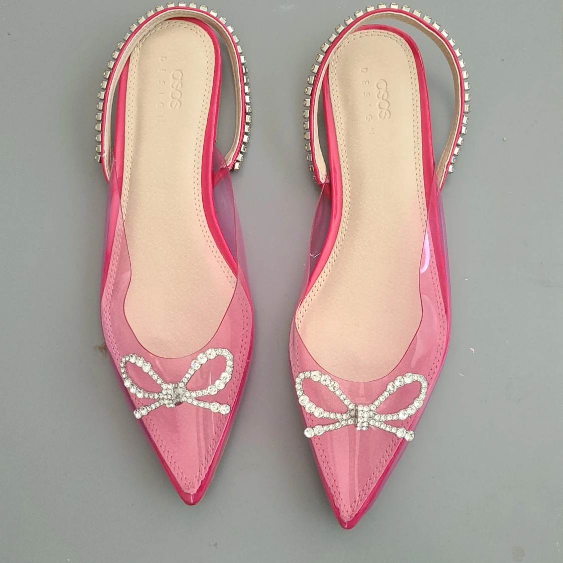 Transparent flat sling back