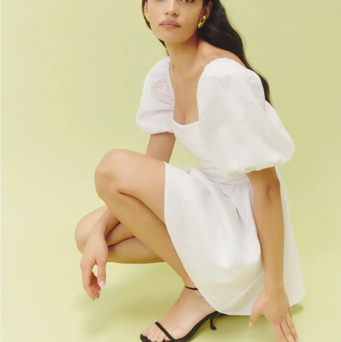 Zula vit linne klänning från reformation - 91