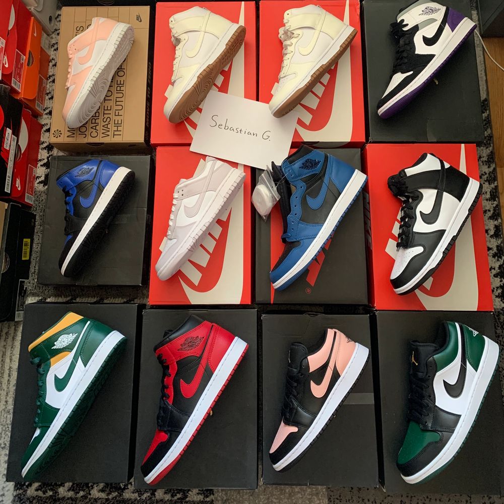 DM för info! - Aj1 low UNC Aj1 mid Purple aqua Aj1 mid reverse bred Aj1 High Marina Dunk low coral Dunk High sail gum Aj1 mid Court Purple Aj1 mid hyper royal Dunk Low venice Dunk High panda Aj1 mid sonics Aj1 mid Banned Aj1 low Crimson Aj1 low Green toe. Skor.