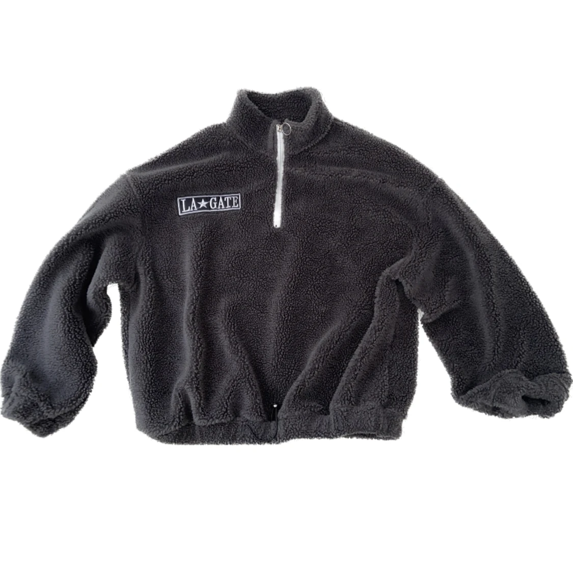 Mörkgrå mysig kofta