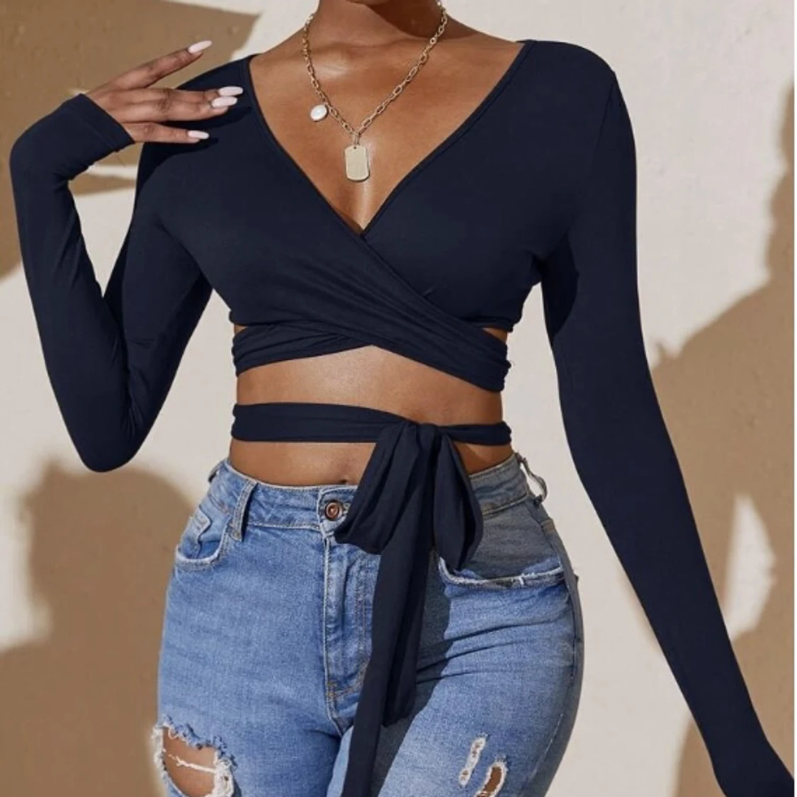 Criss Kors Knut marinblå topp