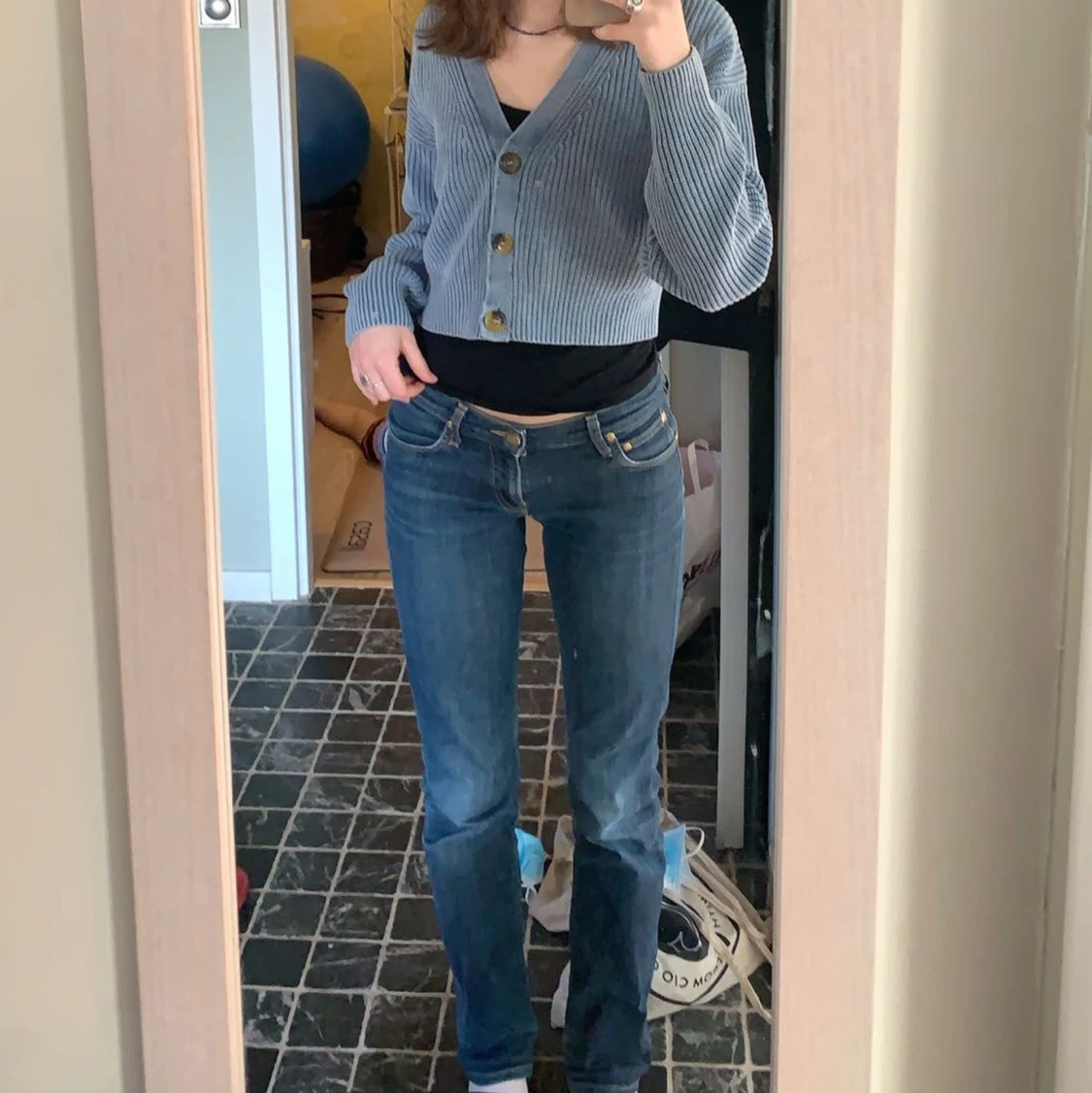 lågmidjade lee jeans - 90