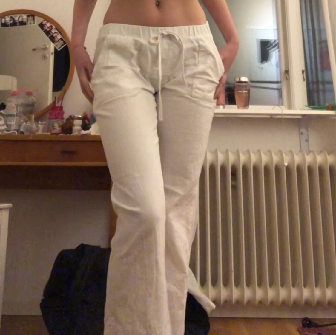 Lågmidjade Linnebyxor  - 90