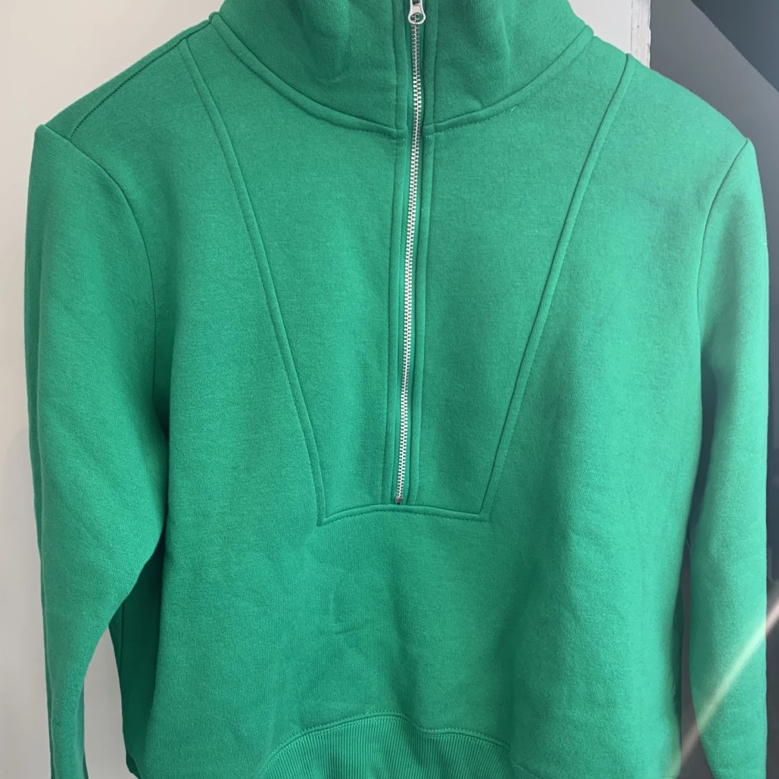 Cropped zip-through hoodie