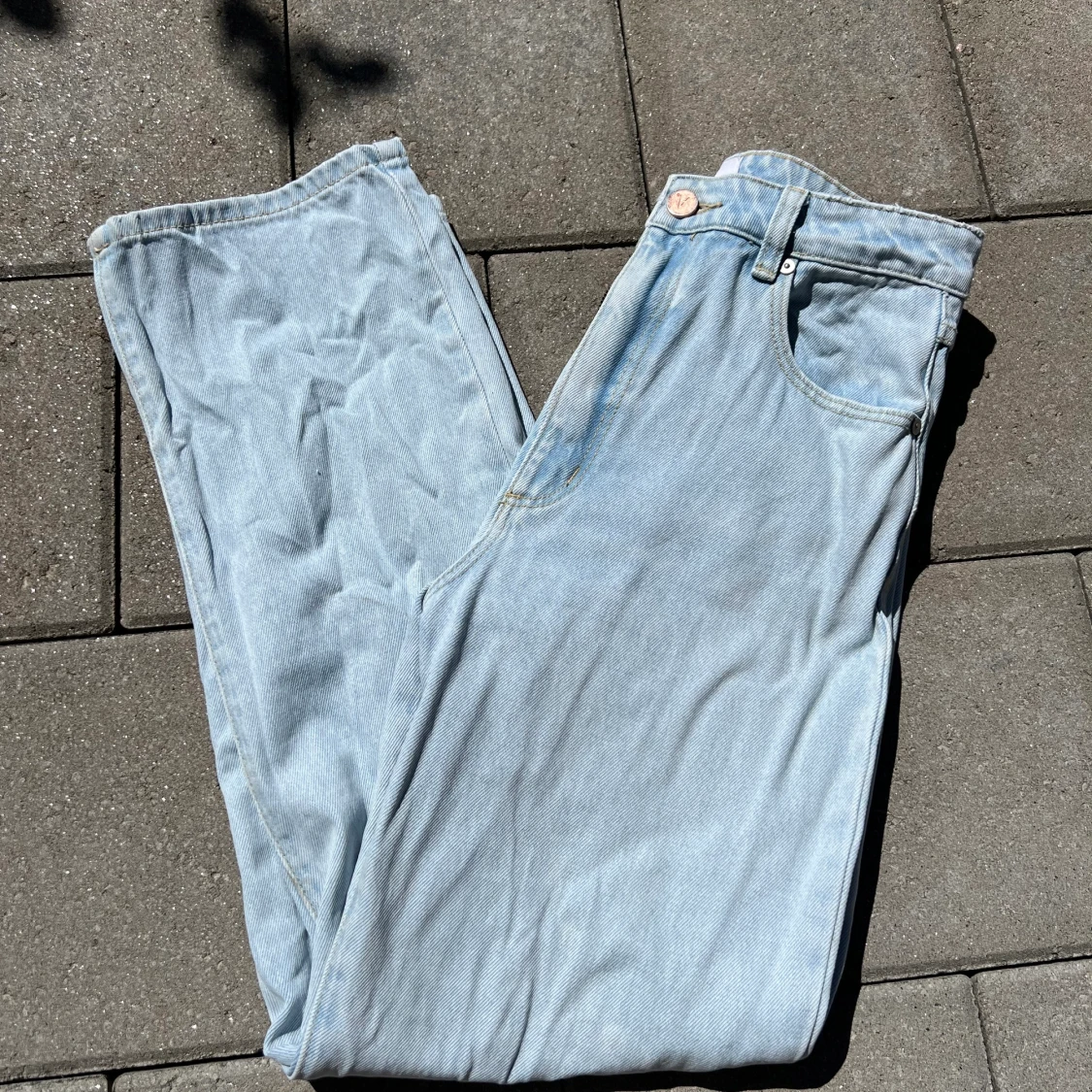 Abrand raka ljusblå jeans