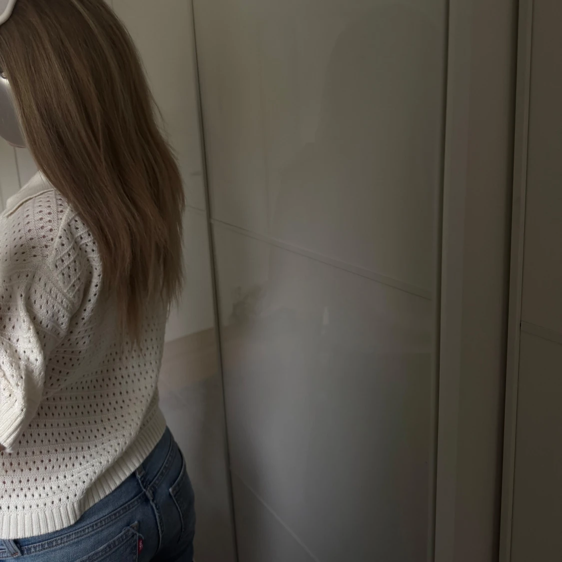 Vit stickad polotröja - 4