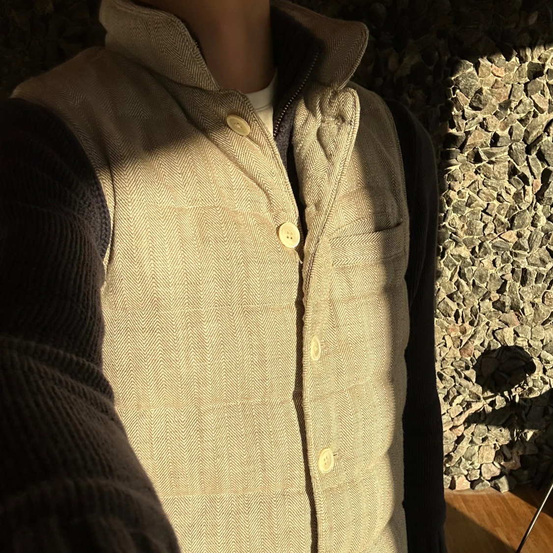 Beige quiltad väst från Stenströms  - 4