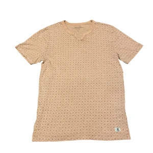 Beige t-shirt från Jack & Jones - Säljer en beige t-shirt från Jack & Jones med ett diskret mönster och v-ringad hals med knappar. Perfekt för en avslappnad stil.