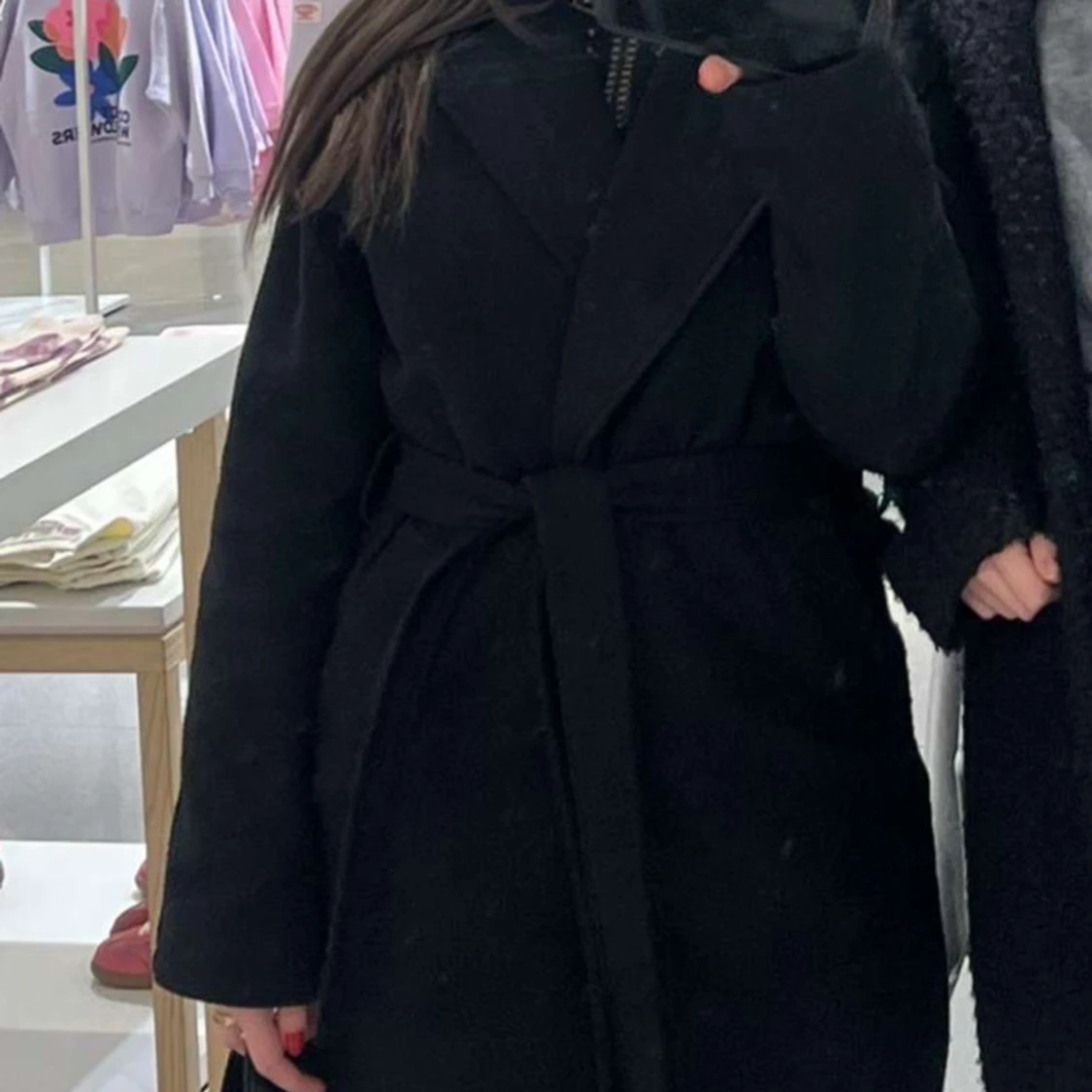 Svart kappa med bälte - 1