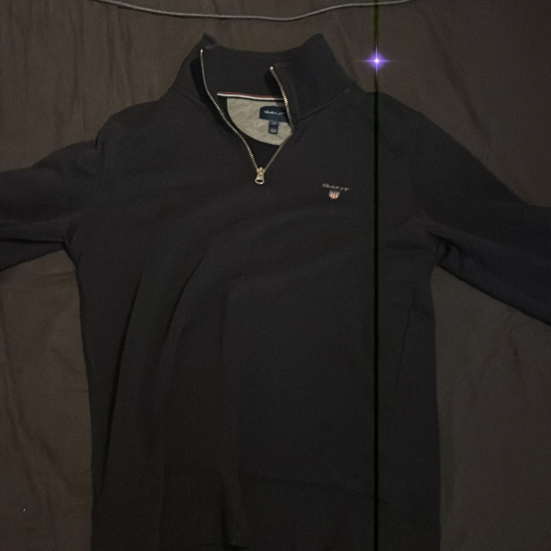 Mörkblå half zip tröja från Gant