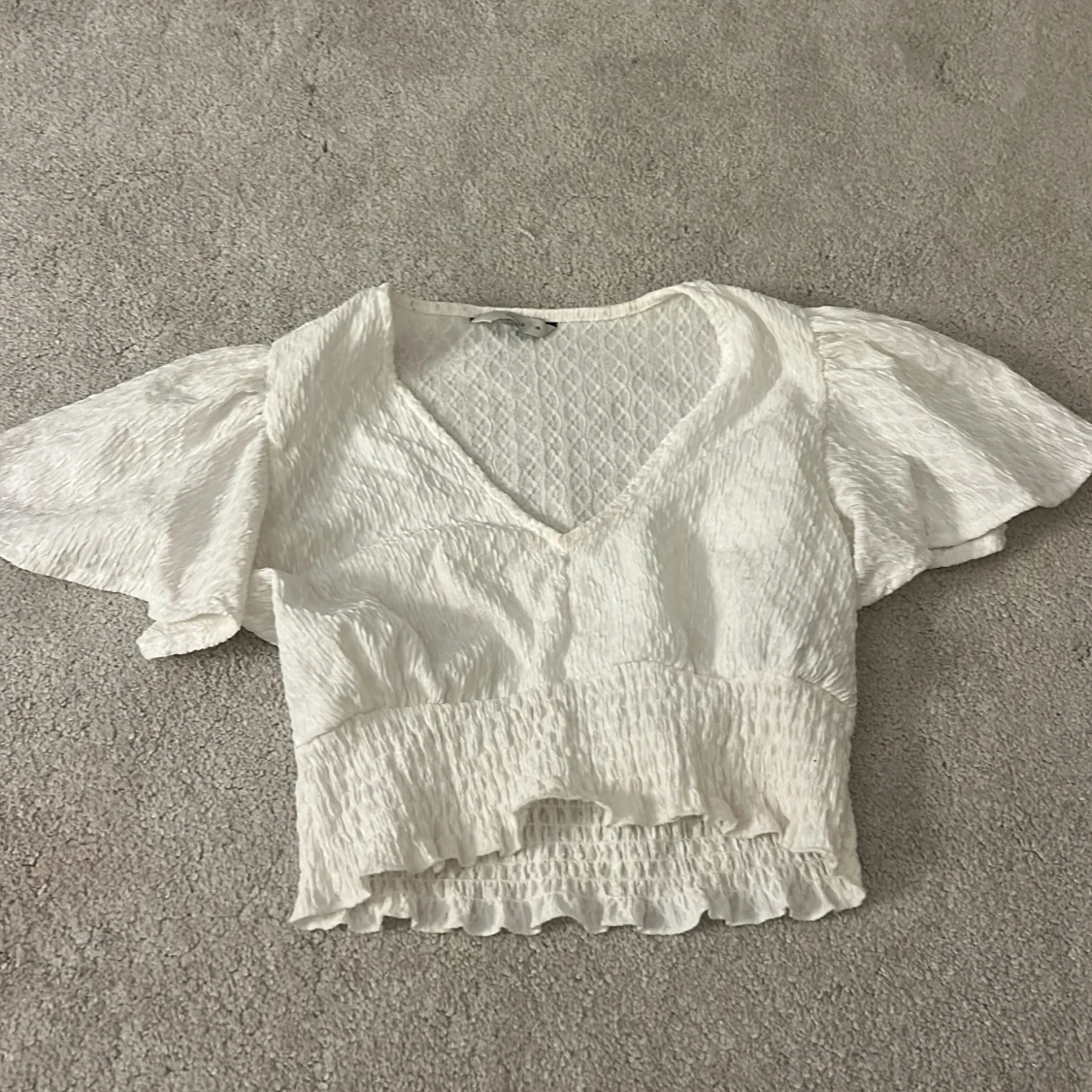 Vit croppad blus - 1