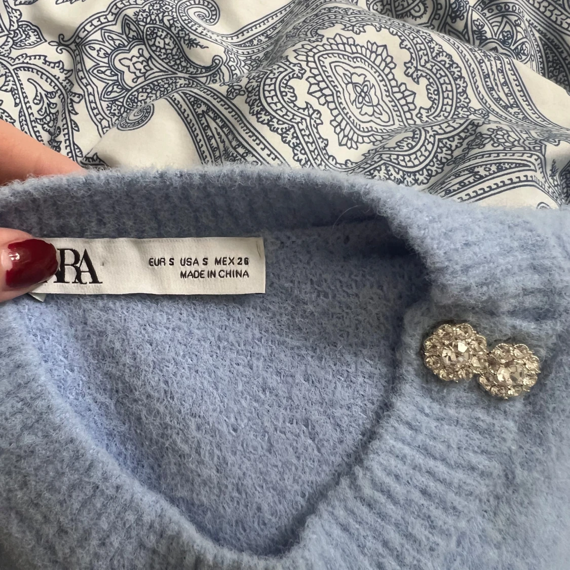 Ljusblå stickad tröja från Zara - 1