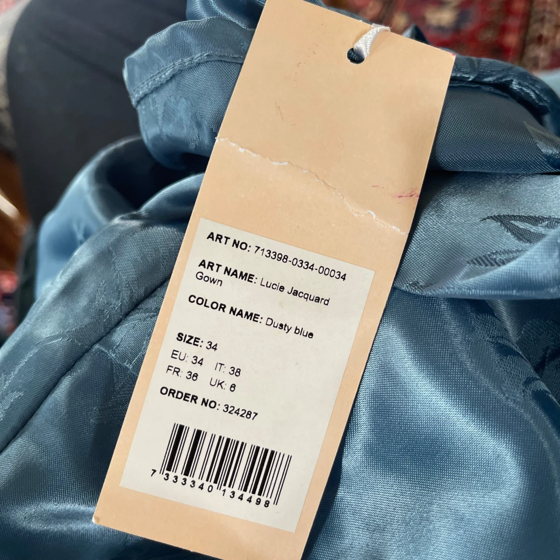 Blå långklänning Lucie Jacquard - 2