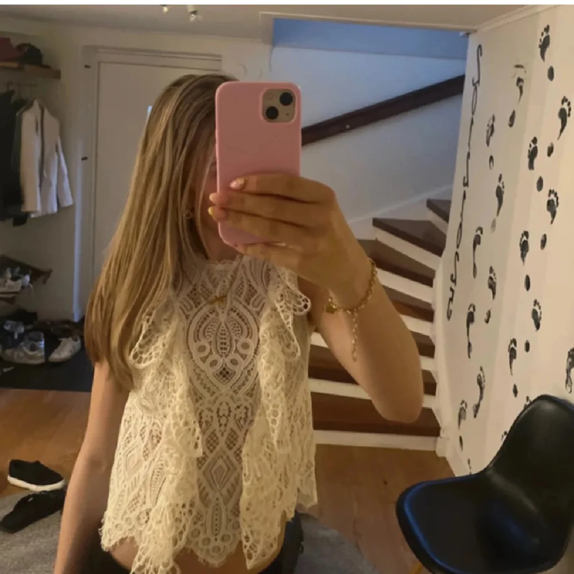 Volang topp från zara i spets