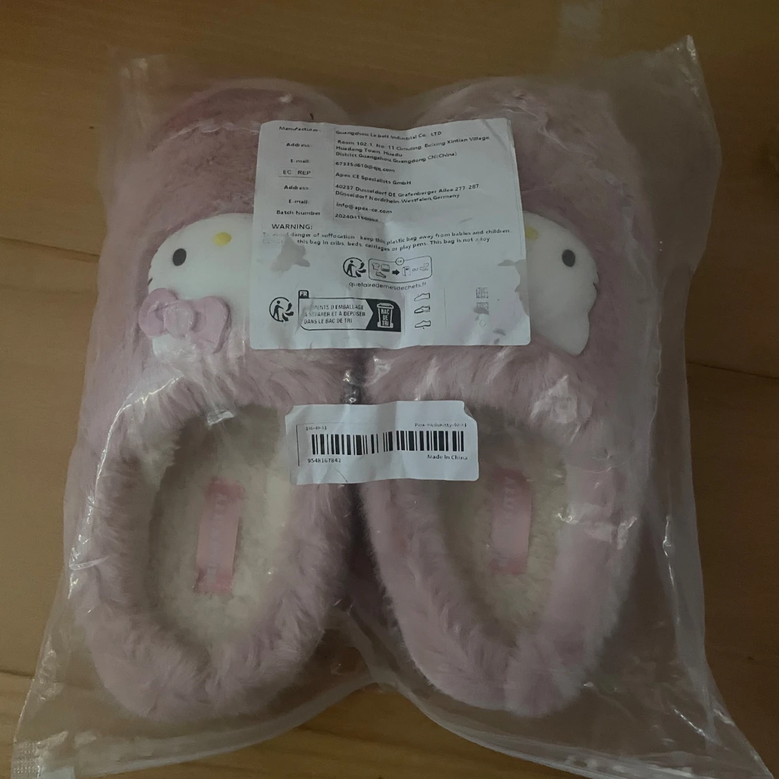 Hello Kitty fluffiga tofflor rosa - 1