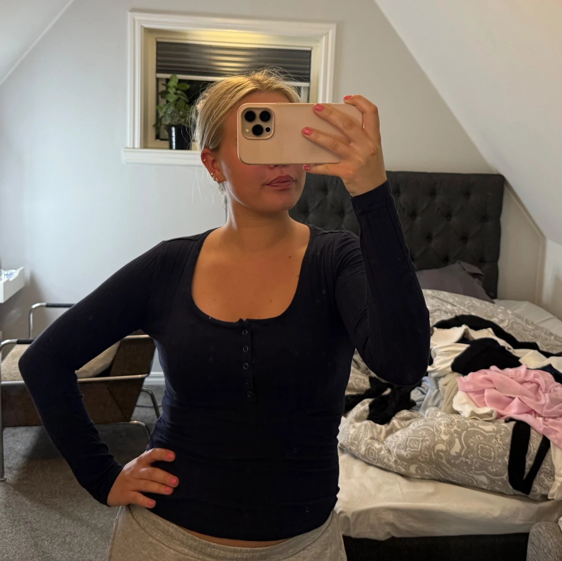 Ribbad urringad tröja  - 1