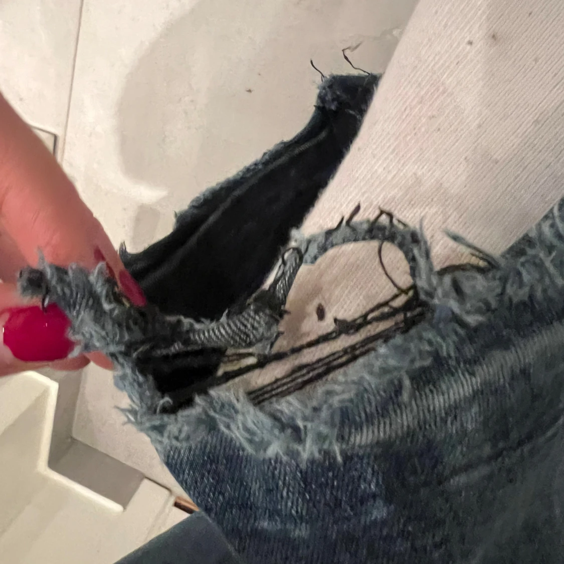 Blå bootcut jeans  - 2