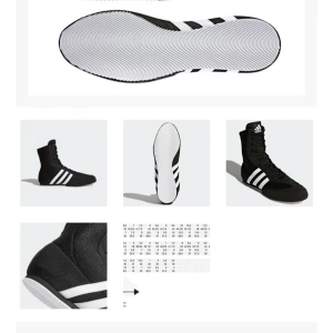 Svarta adidas boxningsskor. - Svarta boxningsskor från Adidas knappt använda, inte slitna någonstans eller några skrapor. Perfekta för träning och tävlingar. (pris kan diskuteras vid snabb affär pv)