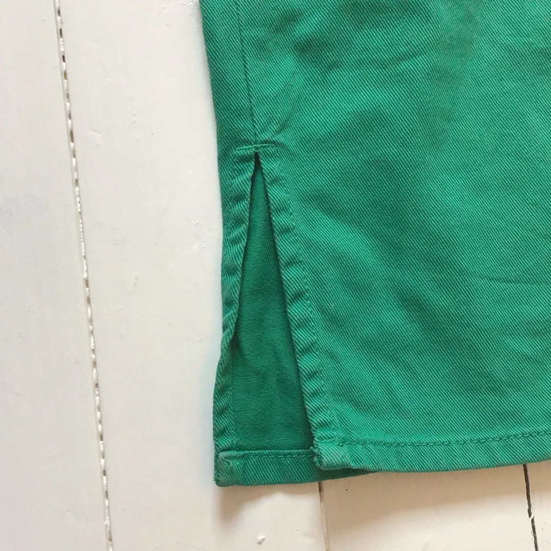 Gröna vida byxor med slits - 2