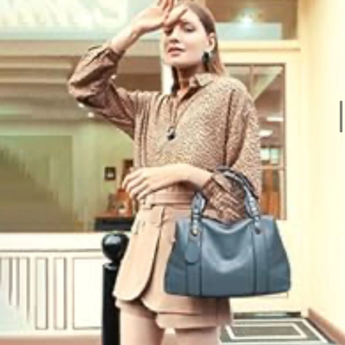 Ljusblå axelväska - 3