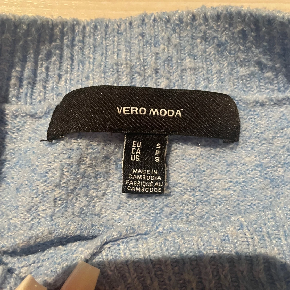 Blå stickad tröja med puffärm Vero Moda - 2