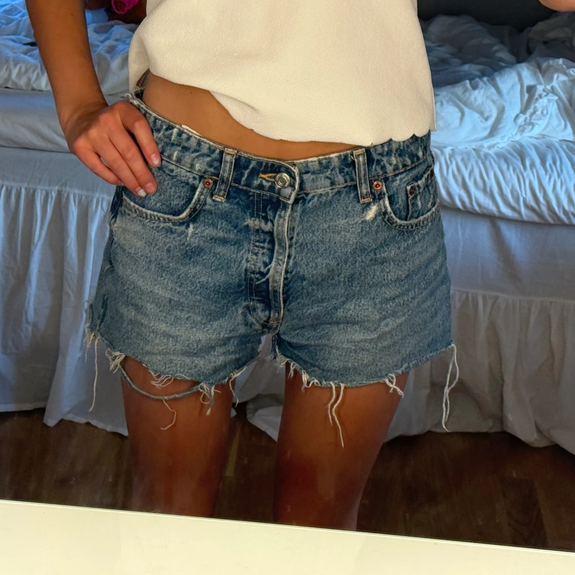Blå jeansshorts från Zara - 1